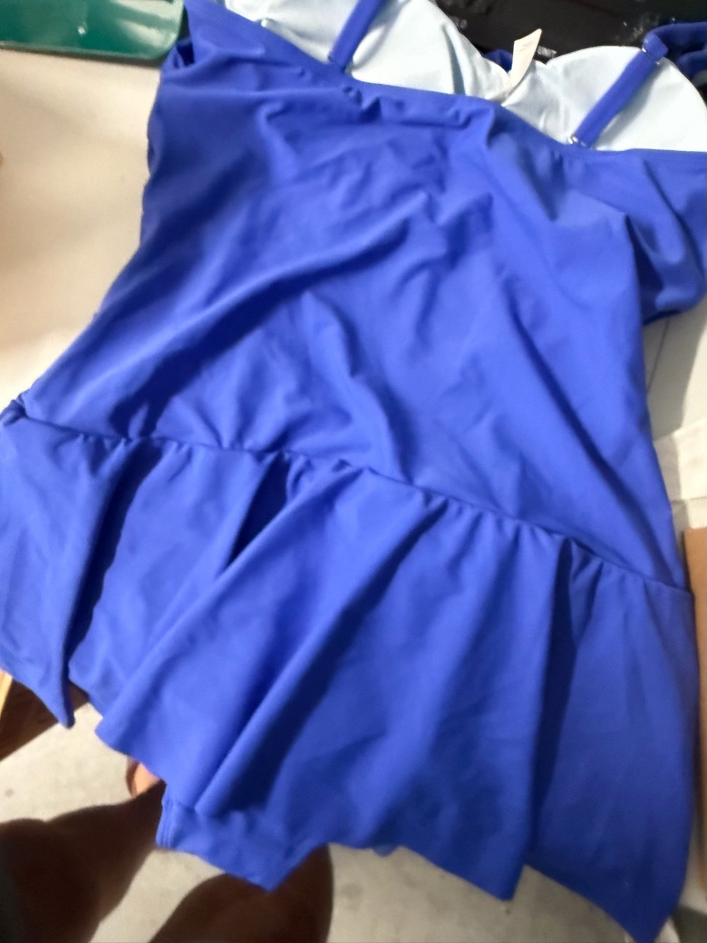 Cupshe bright  Blue Swimdress with Ruffle Skirt size XL new with tags